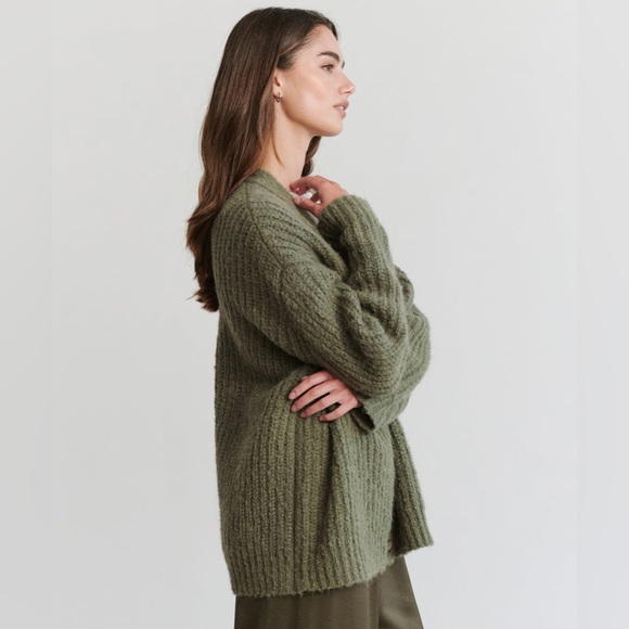 NEW Jenni Kayne Cocoon Cardigan Sweater Olive Green Alpaca Wool Blend | size S - Picture 4 of 11